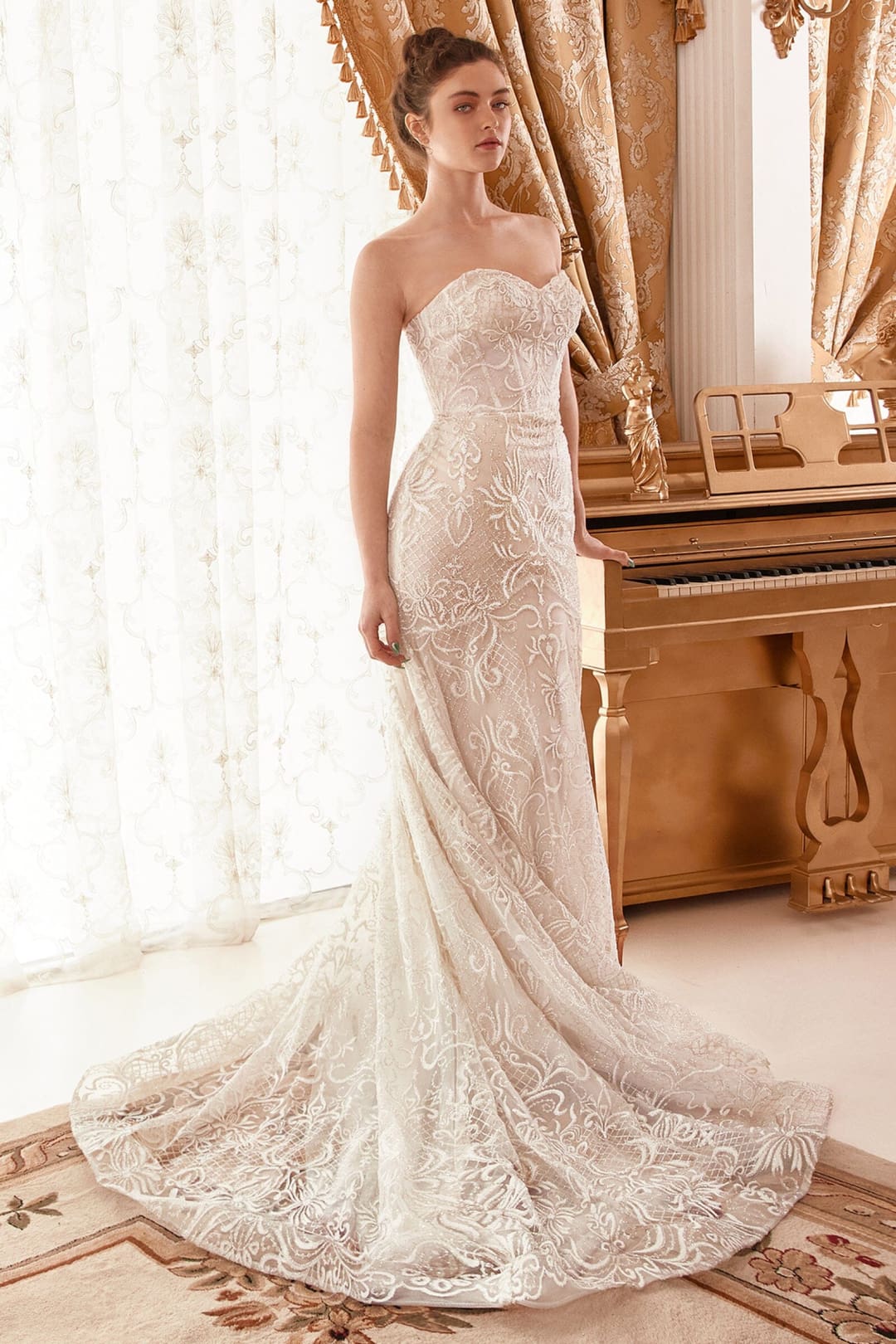 Andrea & Leo Off White/Nude Wedding Dress Long Bridal Gown A1104W - Off White/Nude / 4 - Dresses