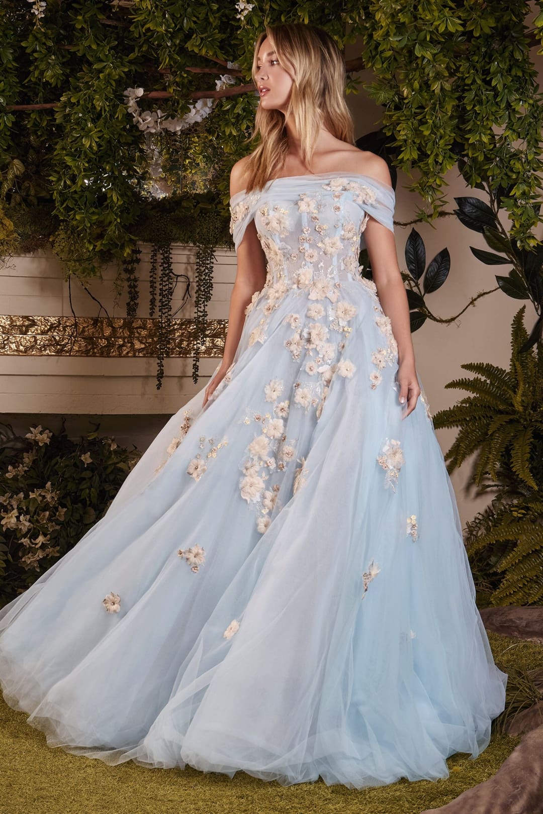 Andrea & Leo Prom Dress Long Formal Evening Gown A1048 - Blue / 2 - Dresses