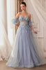 Andrea & Leo Prom Dress Long Formal Evening Gown A1108 - Paris Blue / 2 - Dresses