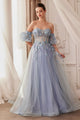Andrea & Leo Prom Dress Long Formal Evening Gown A1108 - Paris Blue / 2 - Dresses