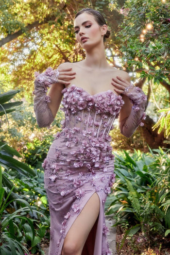 Andrea & Leo Prom Dress Long Formal Evening Gown A1117 - Mauve / 2 - Dresses