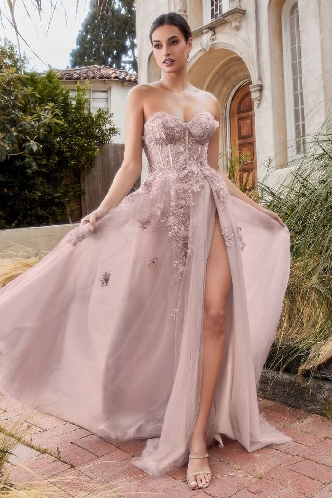 Andrea & Leo Prom Dress Long Formal Evening Gown A1127 - Dusty Rose / 2 - Dresses