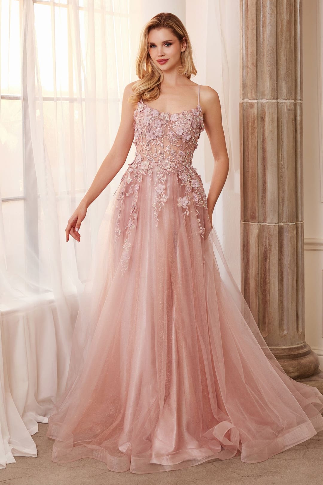 Andrea & Leo Prom Dress Long Formal Evening Gown A1142 - Dusty Rose / 2 - Dresses