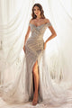 Andrea & Leo Prom Dress Long Formal Evening Gown A1182 - Silver / 6 - Dresses