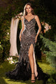 Andrea & Leo Prom Dress Long Formal Evening Gown A1229 - Black/Nude / 2 - Dresses
