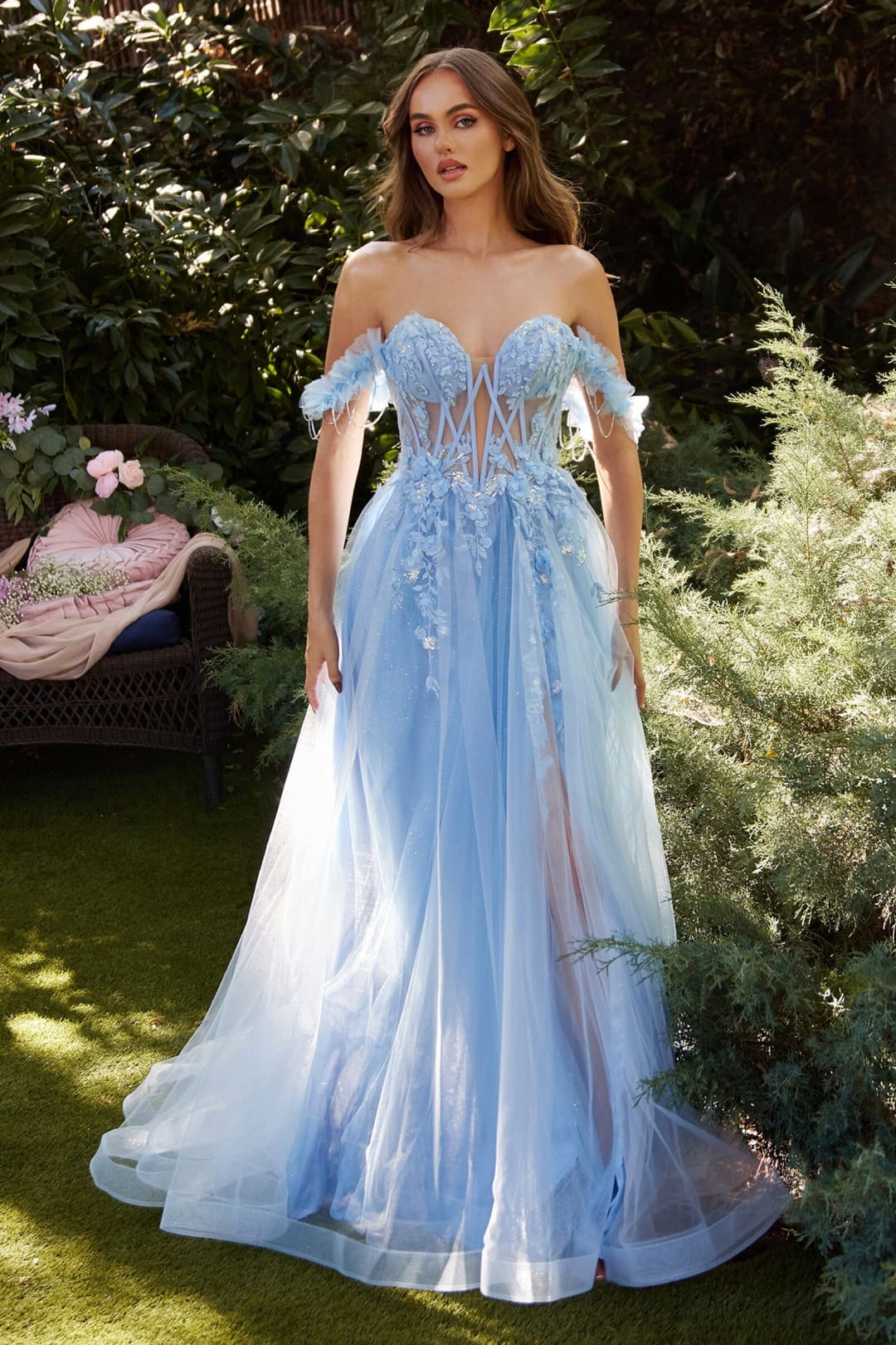 Andrea & Leo Prom Dress Long Formal Evening Gown A1237 - Paris Blue / 2 - Dresses