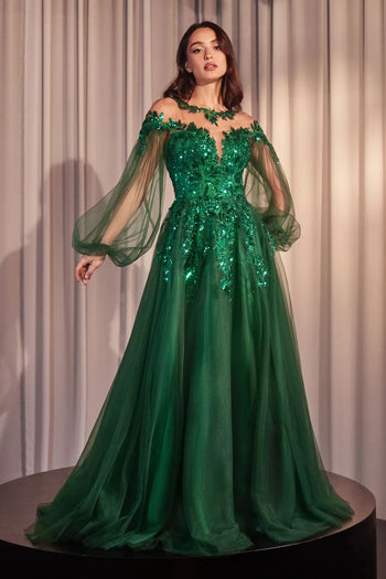 Andrea & Leo Prom Dress Long Formal Evening Gown A1263 - Emerald / 12 - Dresses