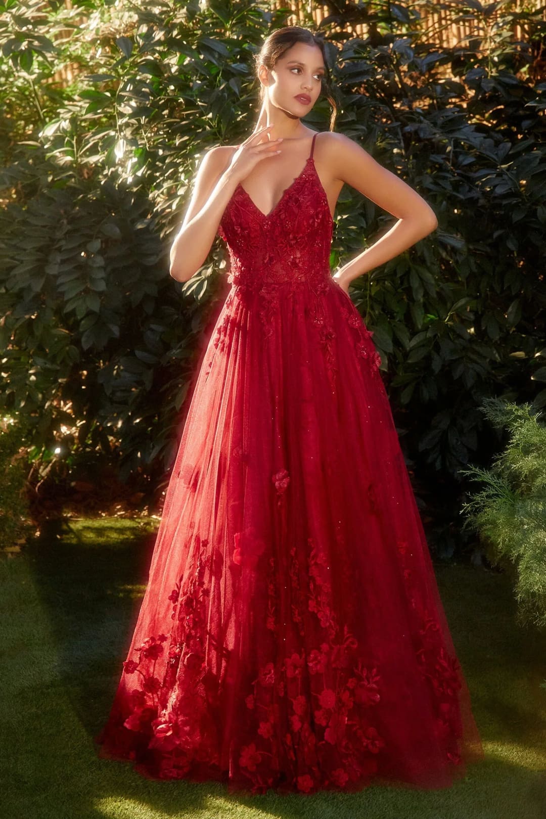 Andrea & Leo Prom Dress Long Formal Evening Gown A1326 - Burgundy / 4 - Dresses