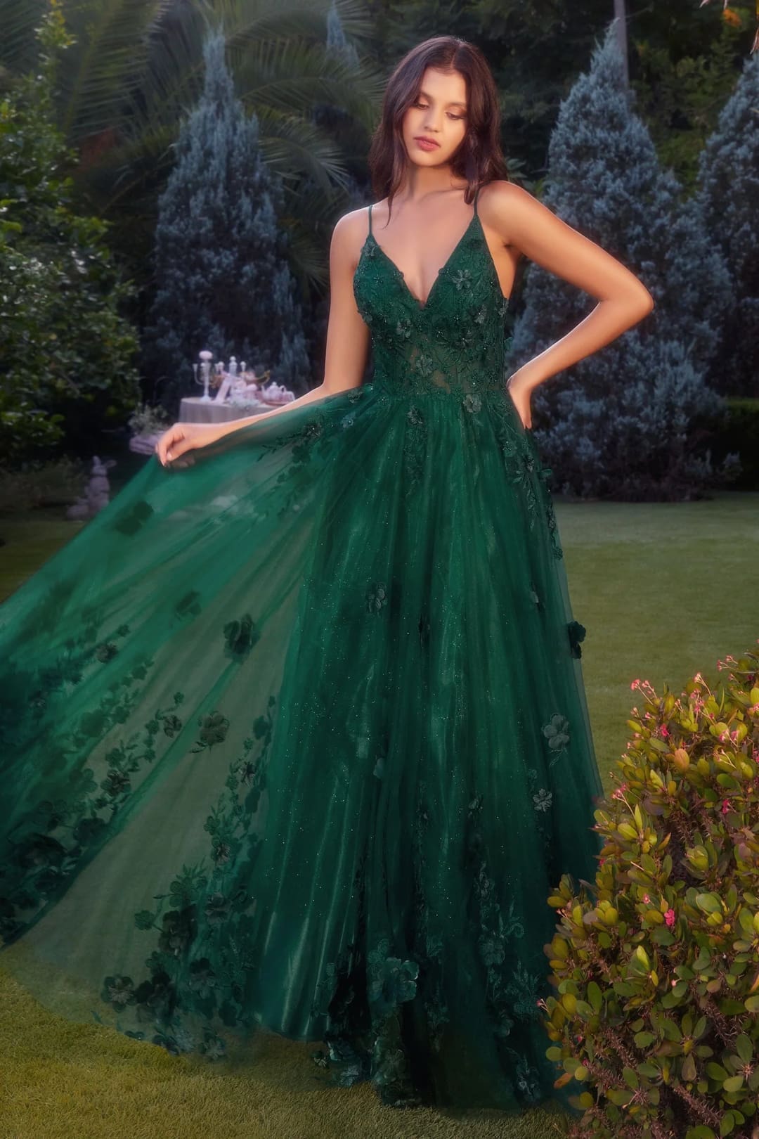 Andrea & Leo Prom Dress Long Formal Evening Gown A1326 - Emerald / 4 - Dresses