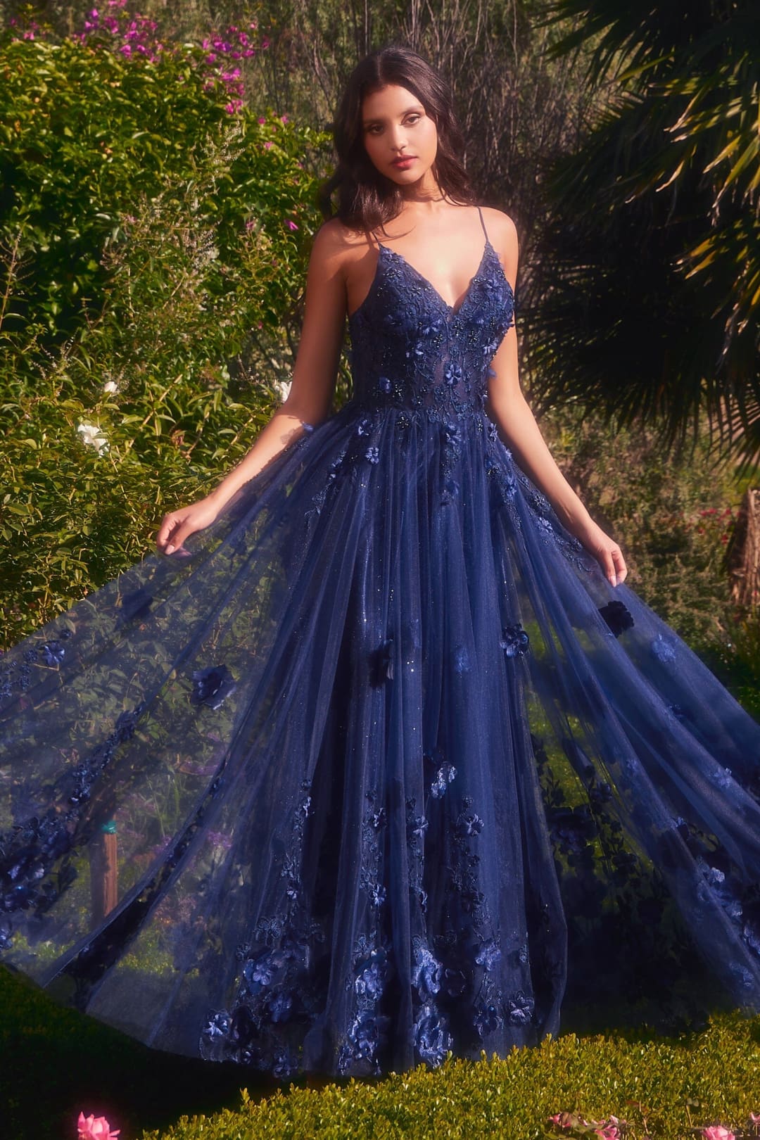 Andrea & Leo Prom Dress Long Formal Evening Gown A1326 - Navy / 4 - Dresses