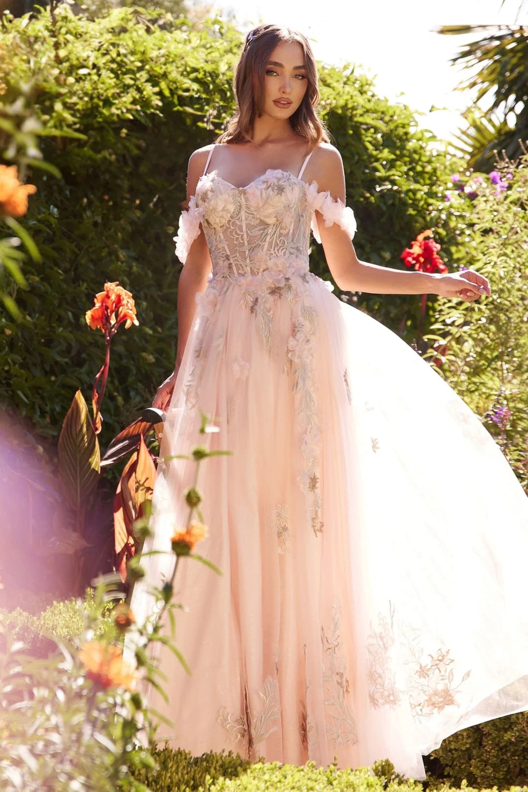 Andrea & Leo Prom Dress Long Formal Evening Gown A1330 - Blush / 2 - Dresses