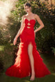 Andrea & Leo Prom Dress Long Formal Evening Gown A1337 - Red / 2 - Dresses