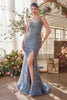 Andrea & Leo Prom Dress Long Formal Evening Gown A1362 - Blue / 6 - Dresses