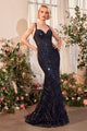Andrea & Leo Prom Dress Long Formal Evening Gown A1363 - Navy / 2 - Dresses