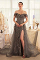 Andrea & Leo Prom Dress Long Formal Evening Gown A1375 - Dark Silver / 6 - Dresses