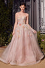 Andrea & Leo Prom Dress Long Formal Evening Gown A1383 - Peach / Dresses