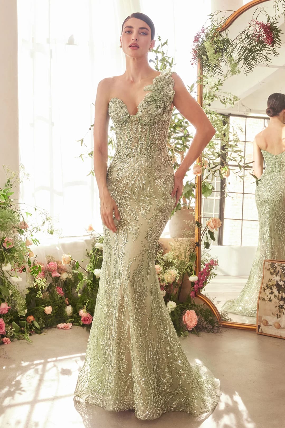 Andrea & Leo Prom Dress Long Formal Evening Gown A1392 - Greenery / 6 - Dresses