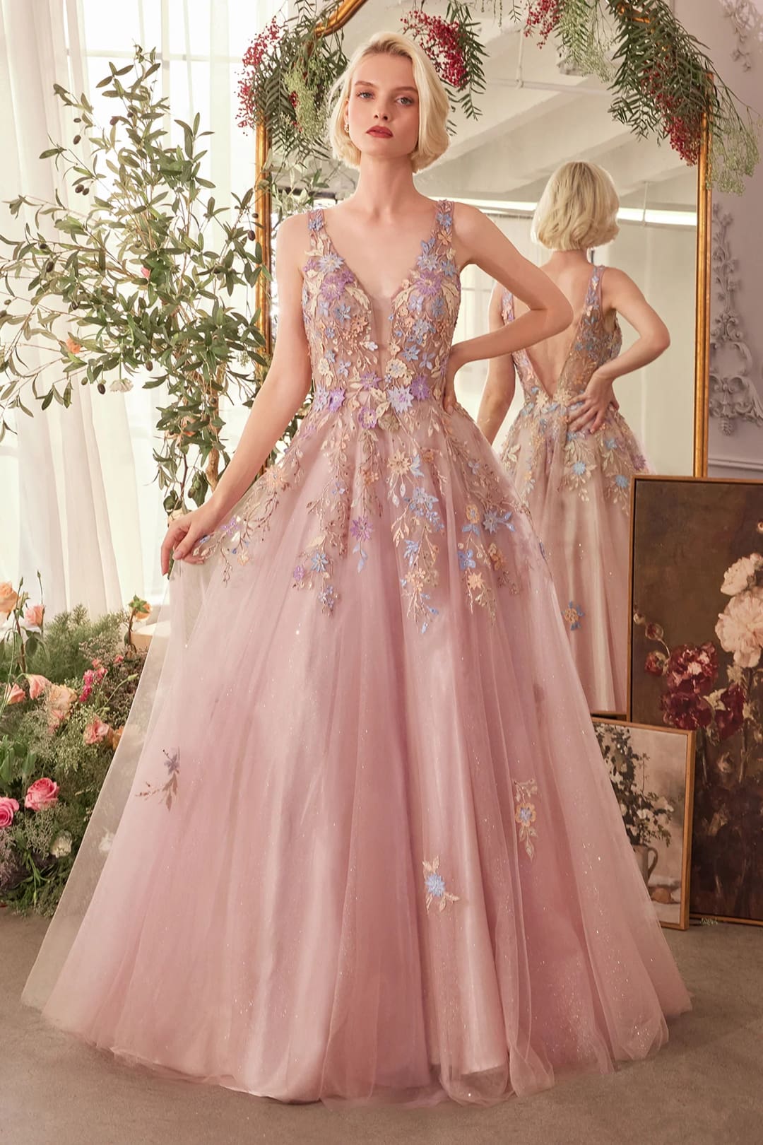 Andrea & Leo Prom Dress Long Formal Evening Gown A1394 - Mauve / 2 - Dresses