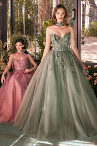 Andrea & Leo Prom Dress Long Formal Evening Gown A1399 - DARK SAGE / Dresses