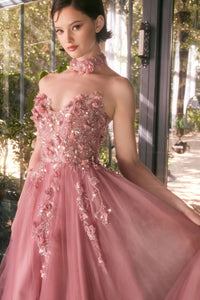 Andrea & Leo Prom Dress Long Formal Evening Gown A1399 - Dusty Rose / Dresses