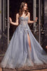 Andrea & Leo Prom Dress Long Formal Evening Gown A1415 - Smoky Blue / Dresses