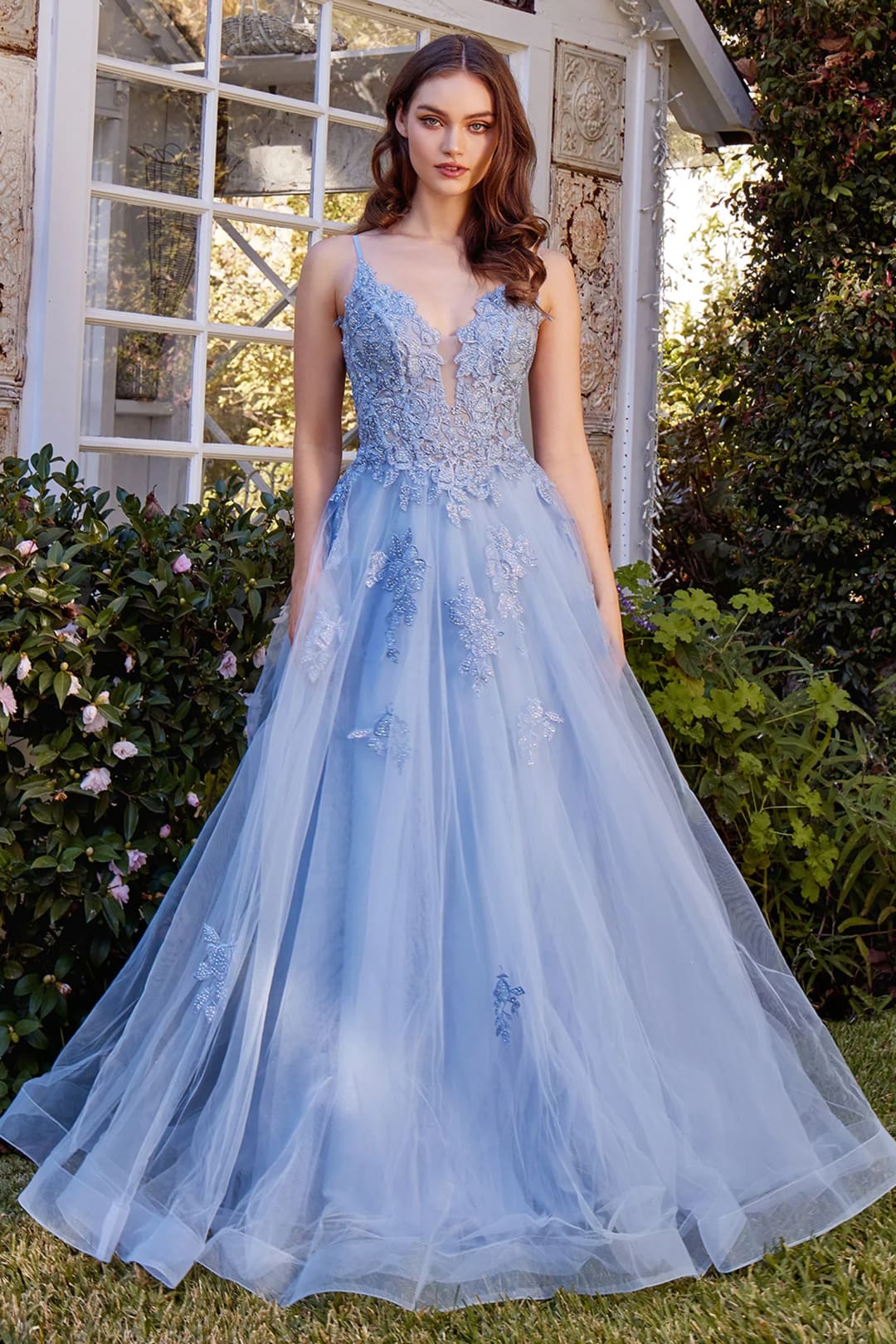 Andrea & Leo Prom Dress Long Formal Evening Gown A1417 - Blue / Dresses