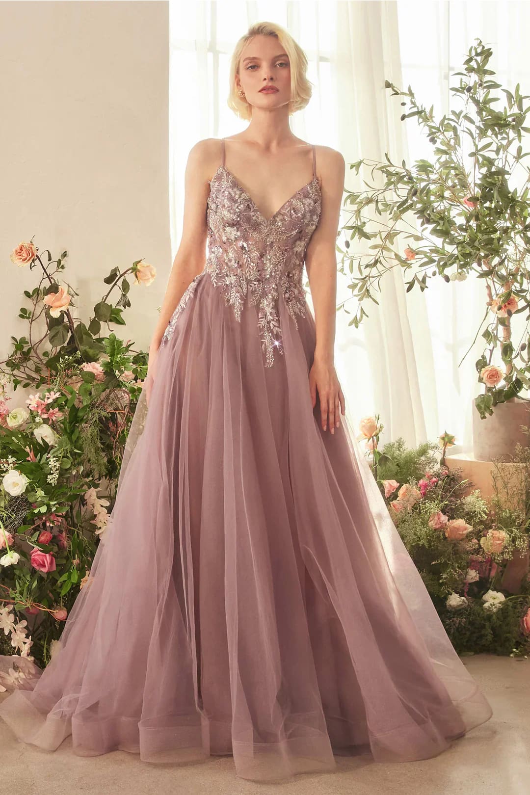 Andrea & Leo Prom Dress Long Formal Evening Gown A1419 - English Violet / Dresses