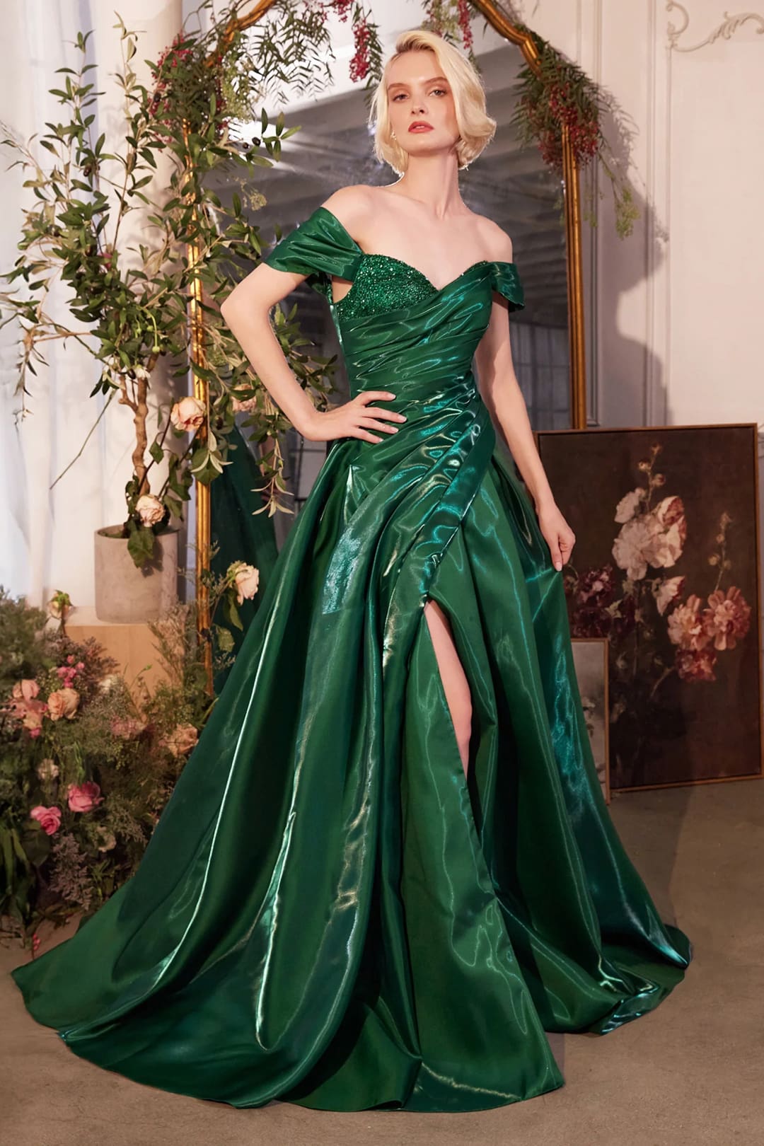 Andrea & Leo Prom Dress Long Formal Evening Gown A1424 - Emerald / 4 - Dresses