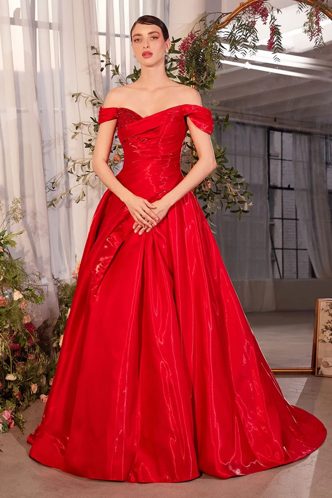 Andrea & Leo Prom Dress Long Formal Evening Gown A1424 - Red / 4 - Dresses