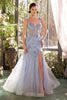 Andrea & Leo Prom Dress Long Formal Evening Gown A1429 - Light Blue / Dresses