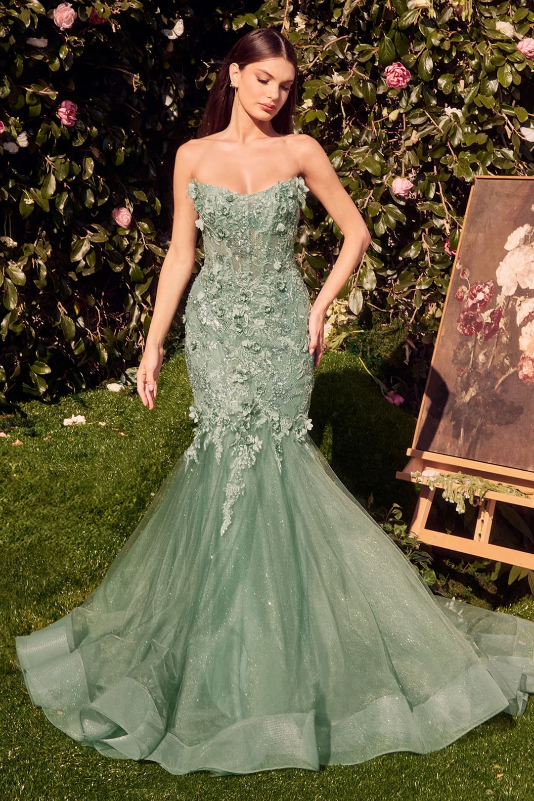 Andrea & Leo Prom Dress Long Formal Evening Gown MA101 - Sage / 6 - Dresses