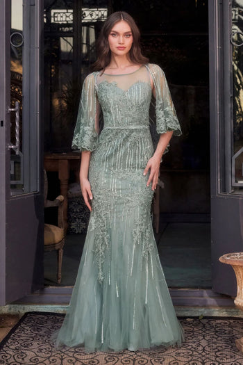 Andrea & Leo Prom Dress Long Formal Evening Gown MA105 - Sage / 4 - Dresses
