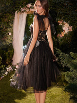 Andrea & Leo Tea Length Semi Formal Midi Cocktail Dress A0823