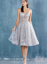 Andrea & Leo Tea Length Semi Formal Midi Cocktail Dress A0823