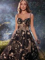 Andrea & Leo Tea Length Semi Formal Midi Cocktail Dress A0823