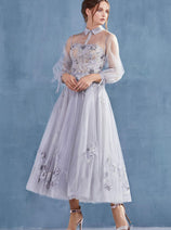 Andrea & Leo Tea Length Semi Formal Midi Cocktail Dress A0862