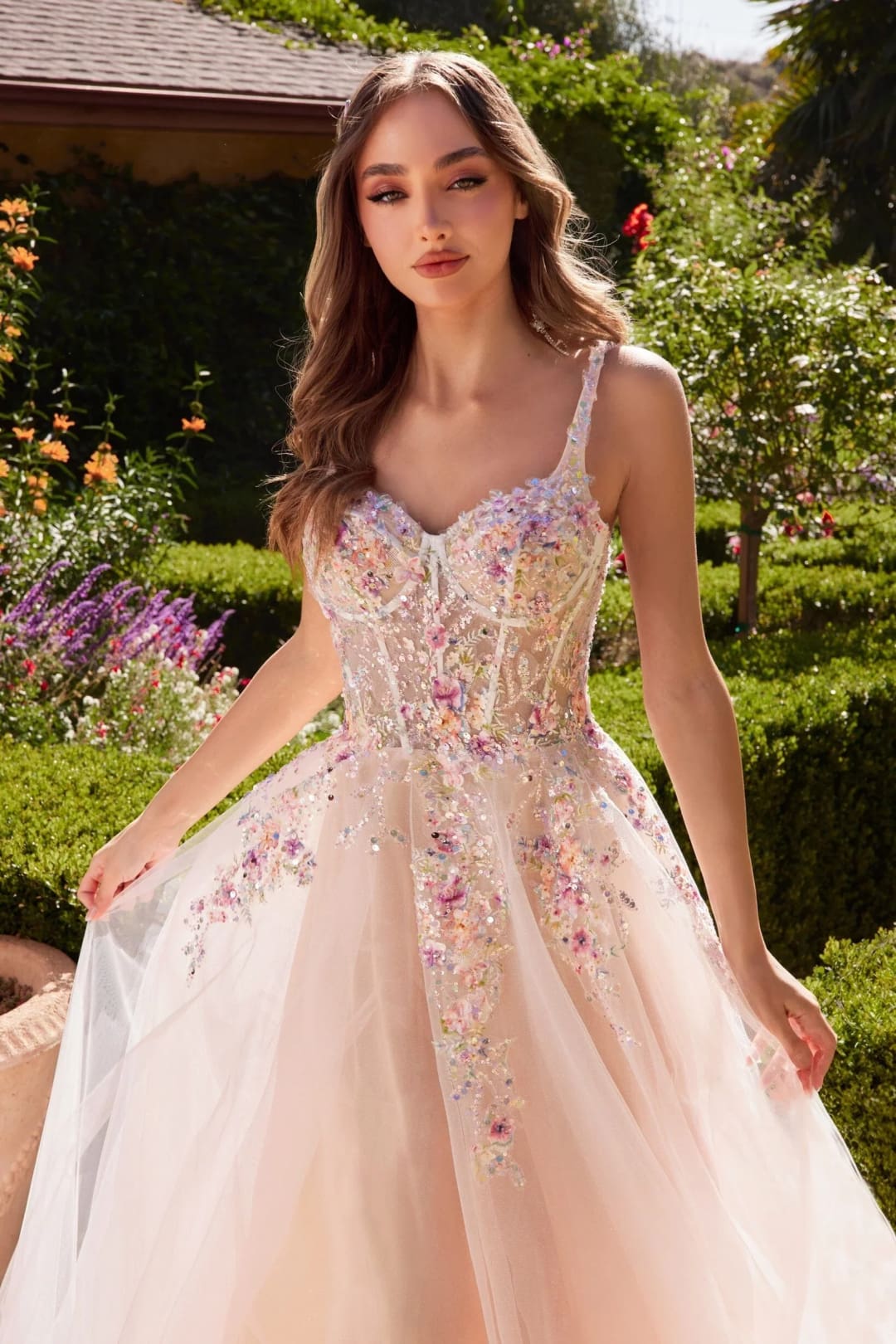 Andrea & Leo White/Flowers Wedding Dress Long Bridal Gown A1288 - Dresses