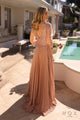 Vestido plisado de corte A con mangas 3/4 y apliques chic – Nox Anabel MF102
