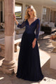 Vestido plisado de corte A con mangas 3/4 y apliques chic – Nox Anabel MF102