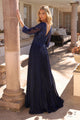 Vestido plisado de corte A con mangas 3/4 y apliques chic – Nox Anabel MF102