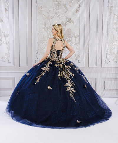 Applique Bell Sleeve Ball Gown by Bella Princess PQ1020