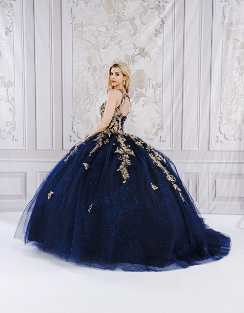 Applique Bell Sleeve Ball Gown by Bella Princess PQ1020