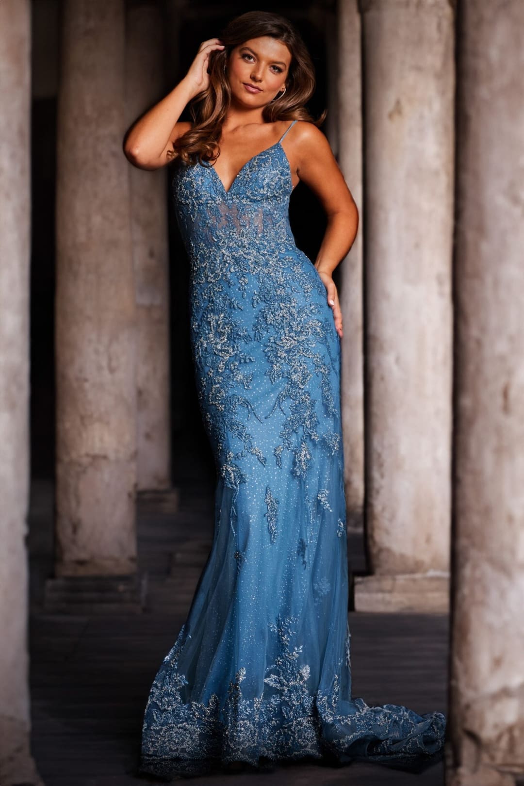 Applique Fitted Sleeveless Gown by Jovani 37595 - Long Formal Dresses