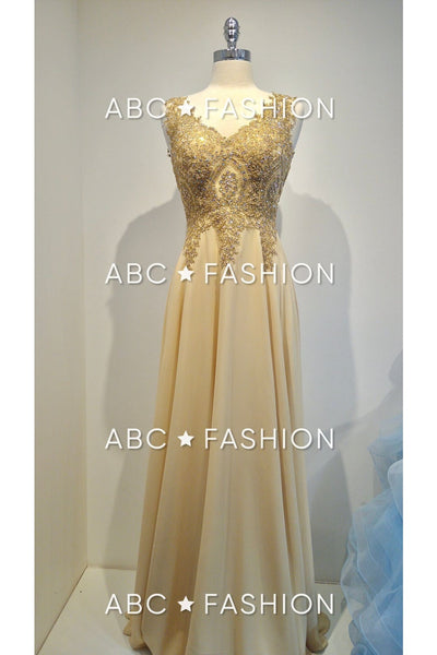 Applique Long V-Neck Dress by Elizabeth K GL2311 - Long Formal Dresses