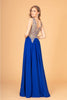 Applique Long V-Neck Dress by Elizabeth K GL2311 - Long Formal Dresses