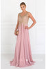 Long V-Neck Dress with Lace Appliques by Elizabeth K GL2311-Long Formal Dresses-ABC Fashion