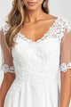 Applique Mid-Sleeve Chiffon Gown by Elizabeth K GL1982 - Long Formal Dresses