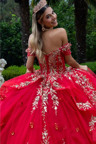 Applique Off Shoulder Ball Gown by GLS Gloria GL3522 - Quinceanera Dresses