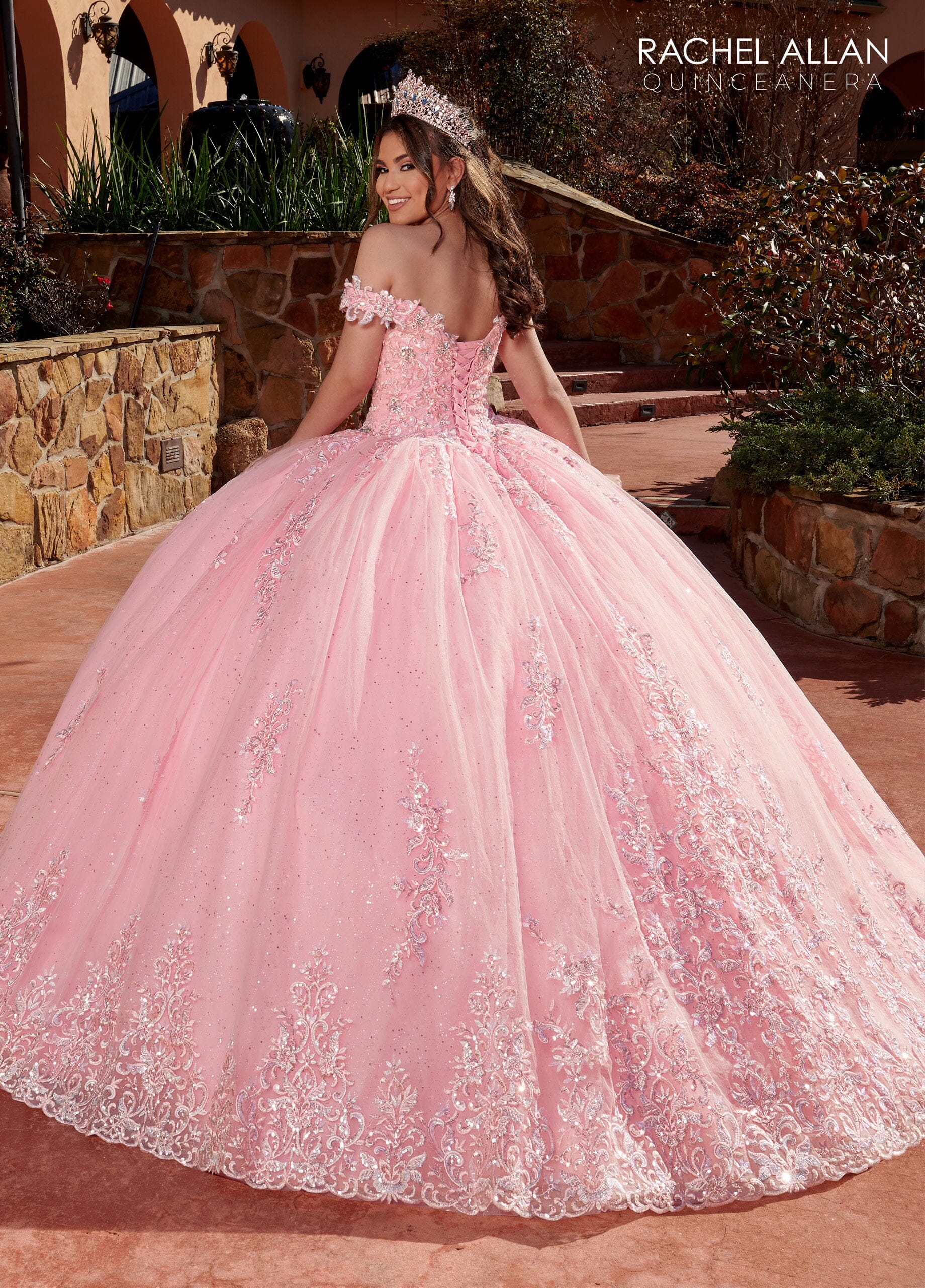 Rachel Allan RQ1121 Applique Off Shoulder Quinceanera Dress