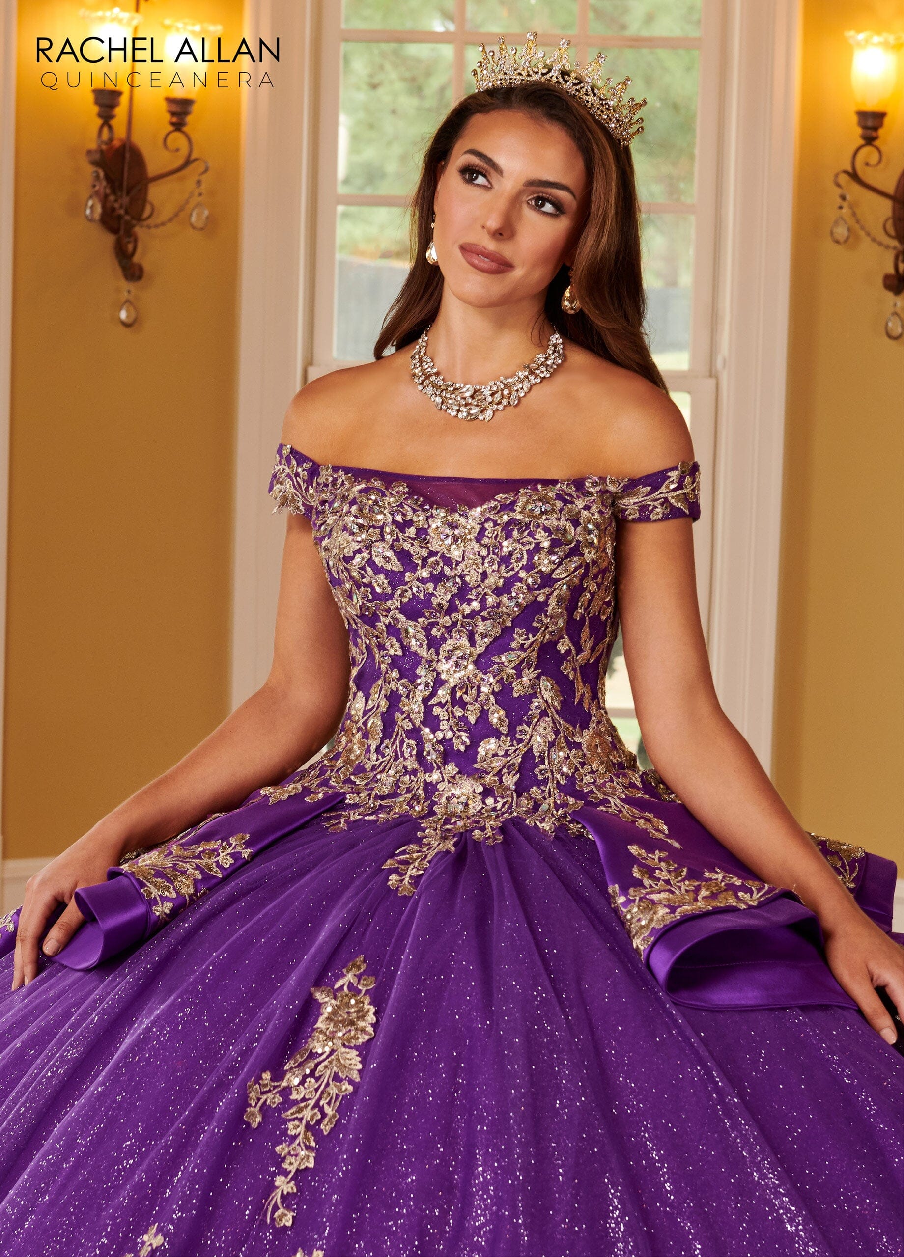 Rachel Allan RQ2162 Applique Off Shoulder Quinceanera Dress
